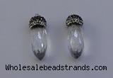 NGP7055 12*30mm - 15*35mm faceted bullet white crystal pendants