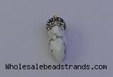 NGP7078 12*30mm - 15*35mm faceted bullet white howlite turquoise pendants