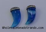 NGP7141 20*50mm - 22*55mm oxhorn agate gemstone pendants