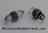 NGP7205 15*40mm sticks white crystal pendants wholesale