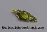 NGP7409 22*30mm - 25*40mm arrowhead plated obsidian pendants