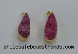 NGP8504 15*33mm - 17*40mm flat teardrop druzy agate pendants