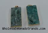 NGP8527 25*50mm - 27*53mm rectangle druzy agate pendants