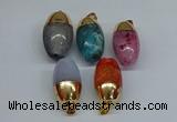 NGP8752 17*30mm rice agate gemstone pendants wholesale