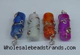 NGP8823 18*45mm tube agate gemstone pendants wholesale