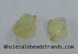 NGP8857 20*25mm - 30*40mm nuggets lemon quartz pendants wholesale