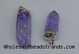 NGP8902 15*40mm - 18*60mm sticks crackle quartz pendants
