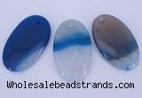 NGP905 5PCS 30*50mm oval agate druzy geode gemstone pendants