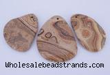 NGP944 5PCS 35-45mm*55-65mm freeform picture jasper gemstone pendants