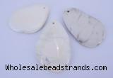 NGP960 5PCS 35-45mm*50-65mm freeform white howlite turquoise pendants
