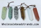 NGP9766 12*40mm-15*55mm sticks mixed gemstone pendants