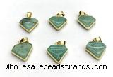NGP9885 14*16mm faceted amazonite pendant