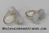 NGR101 13*18mm - 15*20mm nuggets plated druzy quartz rings