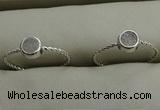 NGR1025 4mm coin plated druzy agate rings wholesale