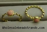 NGR1056 4mm coin synthetic coral rings wholesale