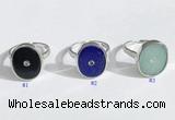 NGR1125 14*17mm oval mixed gemstone rings wholesale