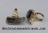NGR116 15*35mm - 18*40mm faceted nuggets smoky quartz rings