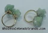 NGR14 15*20mm - 20*25mm nuggets plated druzy quartz rings