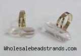 NGR170 10*25mm - 12*35mm faceted nuggets white crystal rings