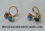 NGR189 8*10mm - 12*14mm freeform druzy agate gemstone rings