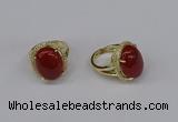 NGR244 13*18mm oval agate gemstone rings wholesale