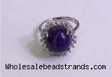 NGR3008 925 sterling silver with 12mm flat  round charoite rings