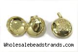PEND07 18mm copper pendant gold plated