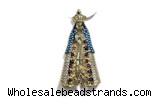 Pend117 21*40mm copper pendant pave zirconia gold plated