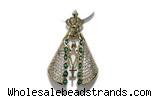 Pend119 22*30mm copper pendant pave zirconia gold plated