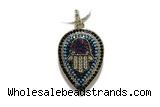 Pend121 20*27mm copper pendant pave zirconia gold plated