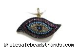 Pend122 18*36mm copper pendant pave zirconia gold plated