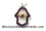 Pend125 20*23mm copper pendant pave zirconia gold plated