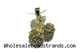 Pend136 15*18mm copper pendant pave zirconia gold plated