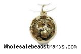 Pend148 14mm copper ball pendant gold plated