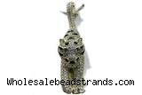 Pend163 15*55mm copper leopard pendant pave zirconia gold plated