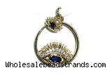 Pend170 17mm copper pendant pave zirconia gold plated