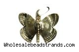 Pend173 20*25mm copper butterfly pendant pave zirconia gold plated