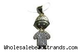Pend176 12*23mm copper pendant pave zirconia gold plated