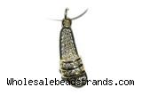 Pend187 8*20mm copper shoes pendant pave zirconia gold plated