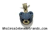 Pend201 16*18mm copper bear pendant pave zirconia gold plated