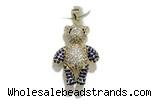 Pend217 20*25mm copper bear pendant pave zirconia gold plated