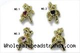 Pend247 17*26mm copper bear pendant pave zirconia gold plated