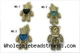 Pend248 20*30mm copper bear pendant pave zirconia gold plated