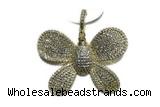 Pend49 30*40mm copper pendant pave zirconia gold plated