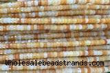 ROND232 15 inches 2.5*4mm faceted heishi yellow aventurine beads