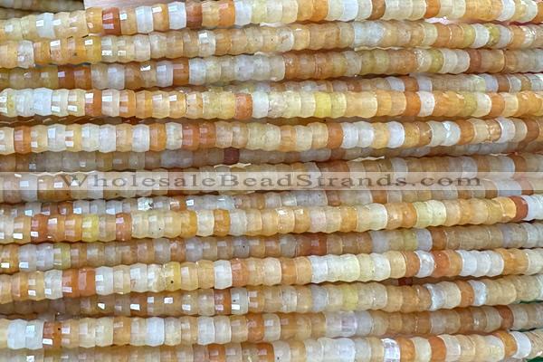 ROND232 15 inches 2.5*4mm faceted heishi yellow aventurine beads