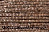 ROND234 15 inches 2.5*4mm faceted heishi goldstone beads