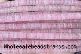 ROND244 15 inches 1.5*6mm heishi rose quartz gemstone beads