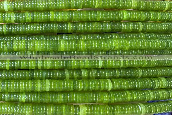 ROND261 15 inches 1.5*6mm heishi jade gemstone beads