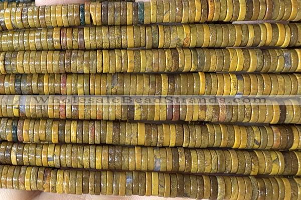 ROND268 15 inches 1.5*6mm heishi jasper gemstone beads